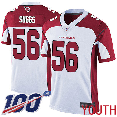 Arizona Cardinals Limited White Youth Terrell Suggs Road Jersey NFL Football #56 100th Season Vapor Untouchable->nfl t-shirts->Sports Accessory